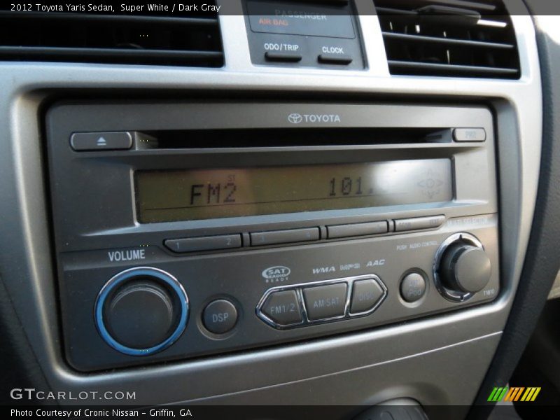 Super White / Dark Gray 2012 Toyota Yaris Sedan