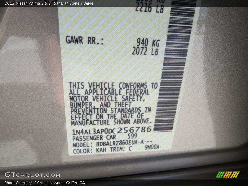 Saharan Stone / Beige 2013 Nissan Altima 2.5 S