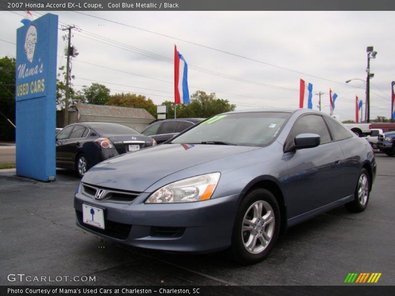 Cool Blue Metallic / Black 2007 Honda Accord EX-L Coupe