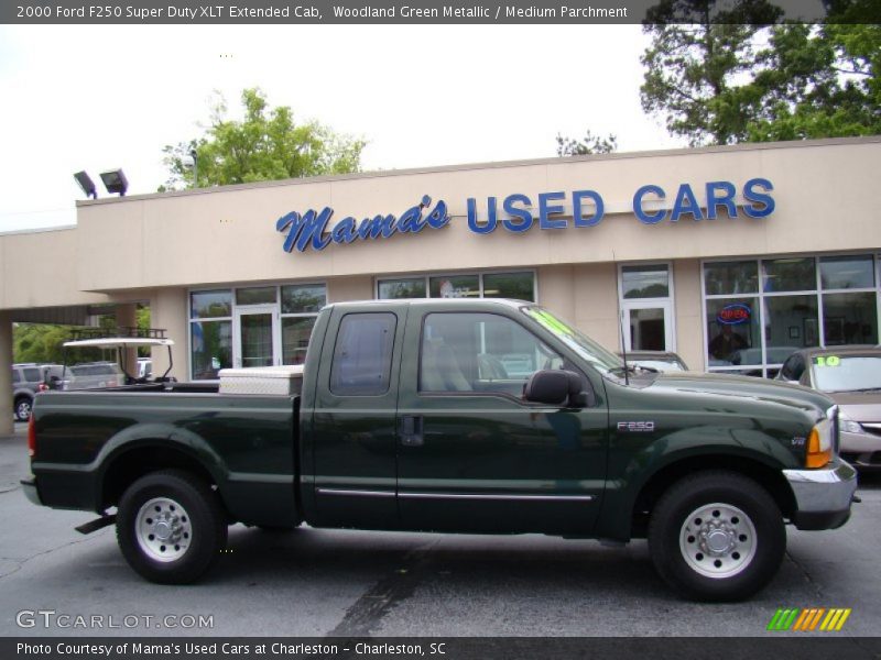 Woodland Green Metallic / Medium Parchment 2000 Ford F250 Super Duty XLT Extended Cab