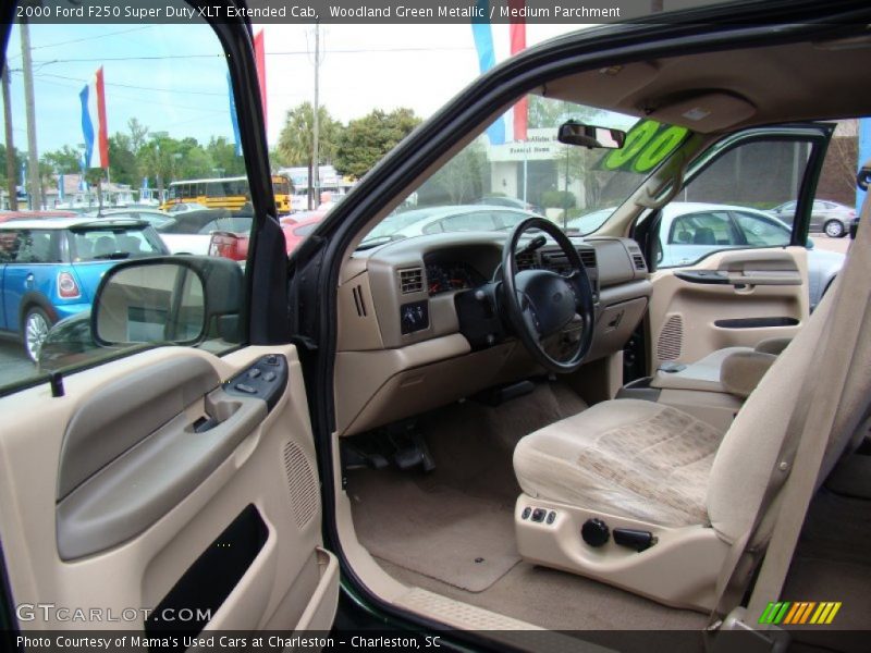 Woodland Green Metallic / Medium Parchment 2000 Ford F250 Super Duty XLT Extended Cab