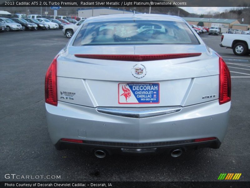 Radiant Silver Metallic / Light Platinum/Brownstone Accents 2013 Cadillac ATS 2.0L Turbo Premium