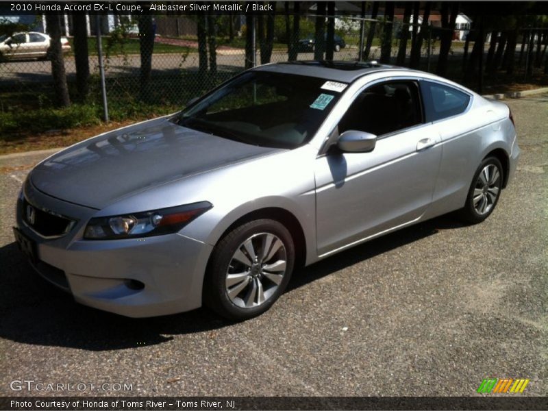 Alabaster Silver Metallic / Black 2010 Honda Accord EX-L Coupe