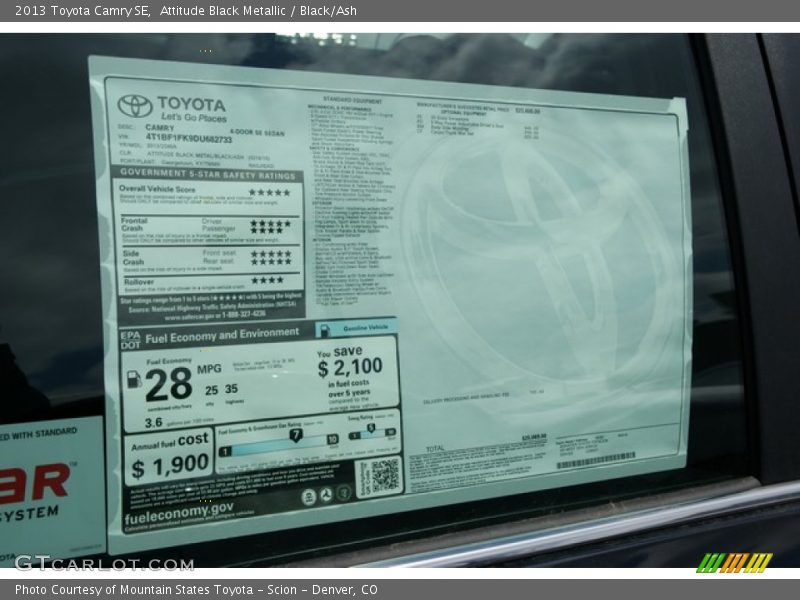 Attitude Black Metallic / Black/Ash 2013 Toyota Camry SE