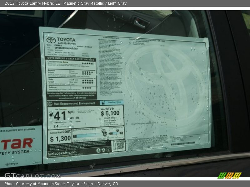 Magnetic Gray Metallic / Light Gray 2013 Toyota Camry Hybrid LE