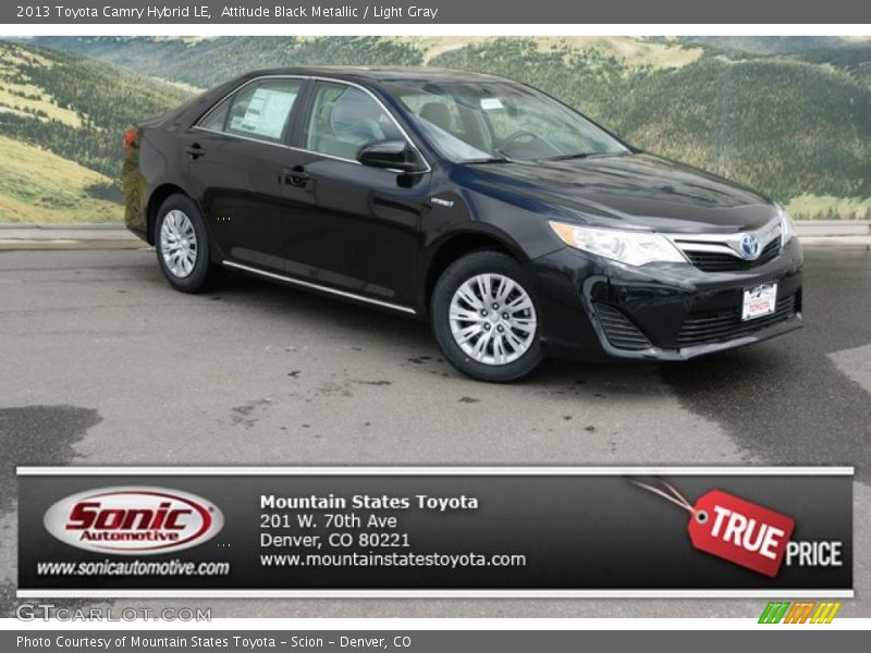 Attitude Black Metallic / Light Gray 2013 Toyota Camry Hybrid LE