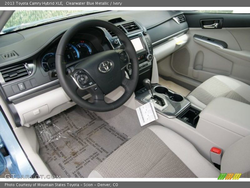 Clearwater Blue Metallic / Ivory 2013 Toyota Camry Hybrid XLE
