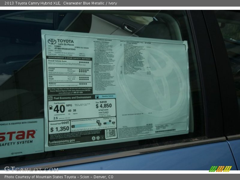 Clearwater Blue Metallic / Ivory 2013 Toyota Camry Hybrid XLE