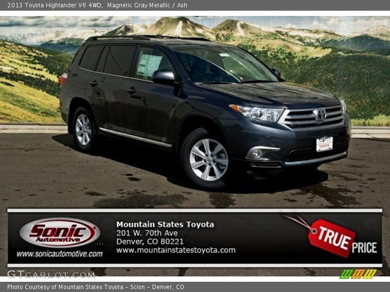 Magnetic Gray Metallic / Ash 2013 Toyota Highlander V6 4WD