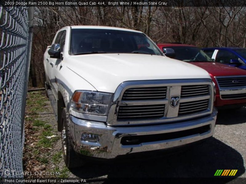 Bright White / Medium Slate Gray 2009 Dodge Ram 2500 Big Horn Edition Quad Cab 4x4