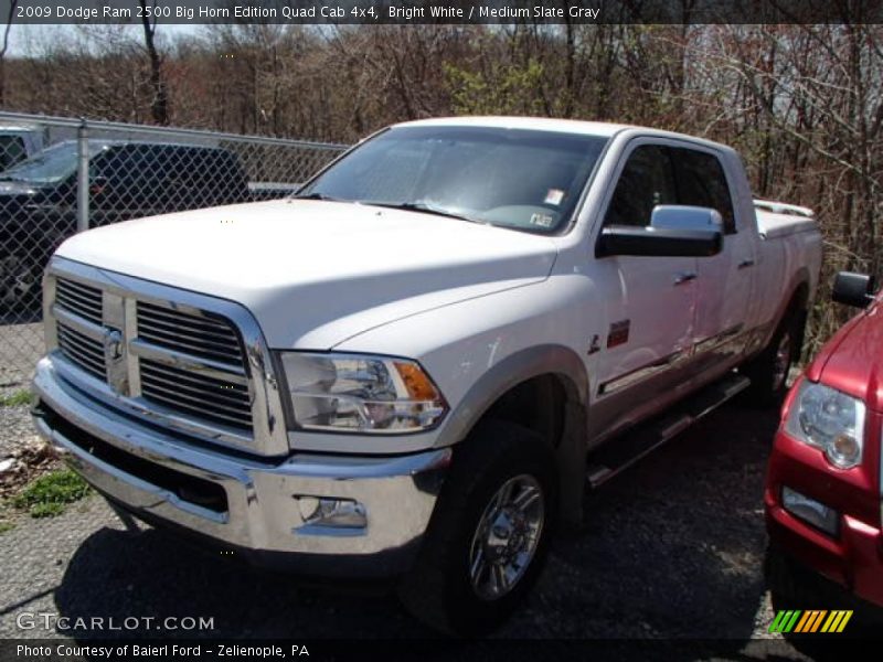 Bright White / Medium Slate Gray 2009 Dodge Ram 2500 Big Horn Edition Quad Cab 4x4