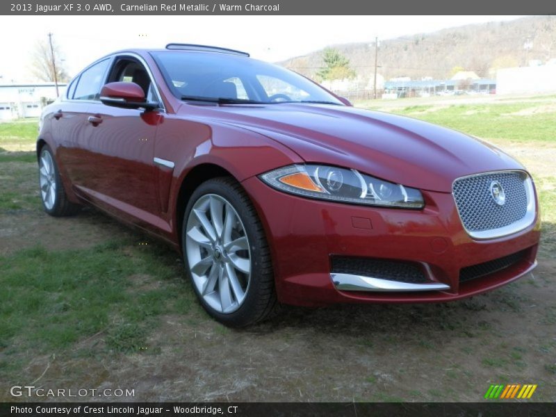 Carnelian Red Metallic / Warm Charcoal 2013 Jaguar XF 3.0 AWD