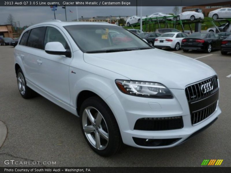 Glacier White Metallic / Cardamom Beige 2013 Audi Q7 3.0 S Line quattro