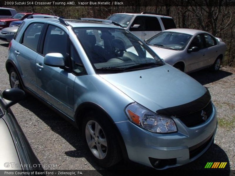 Vapor Blue Metallic / Black 2009 Suzuki SX4 Crossover Touring AWD