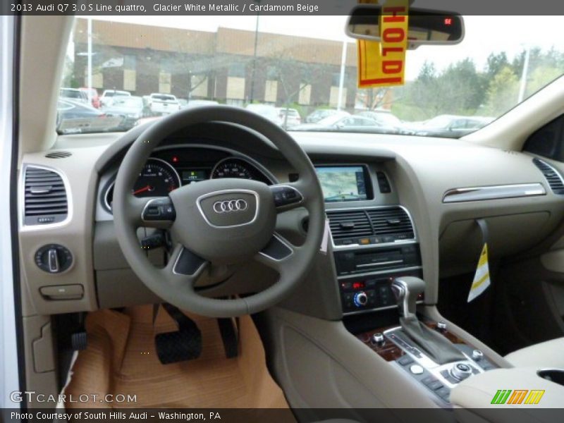 Glacier White Metallic / Cardamom Beige 2013 Audi Q7 3.0 S Line quattro