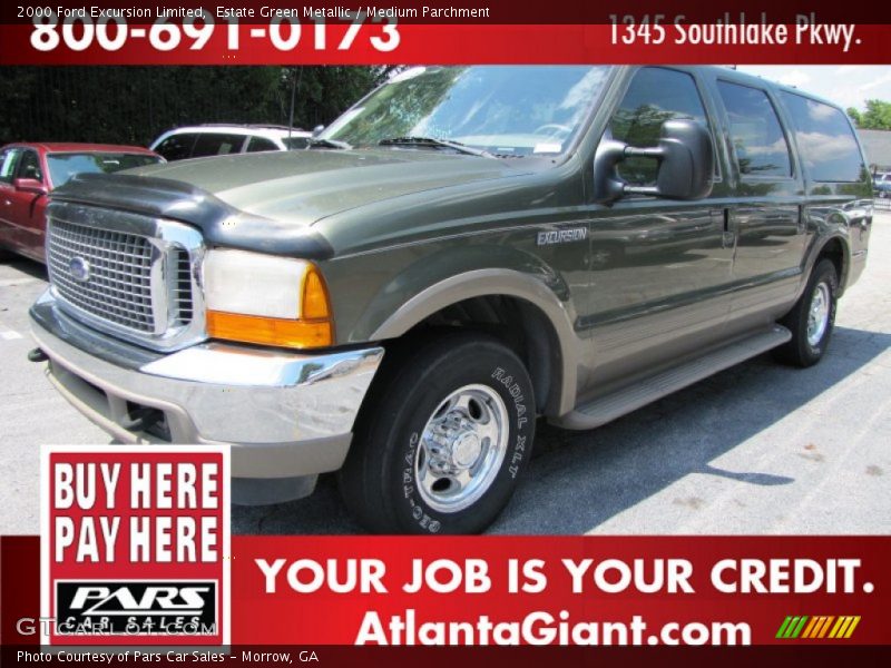 Estate Green Metallic / Medium Parchment 2000 Ford Excursion Limited