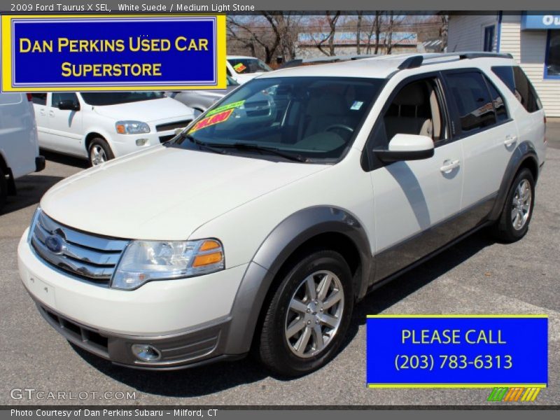White Suede / Medium Light Stone 2009 Ford Taurus X SEL