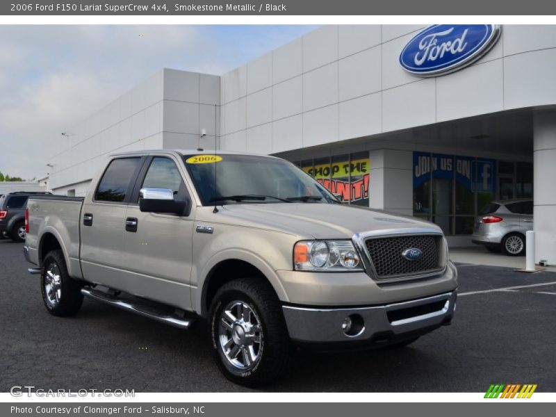 Smokestone Metallic / Black 2006 Ford F150 Lariat SuperCrew 4x4