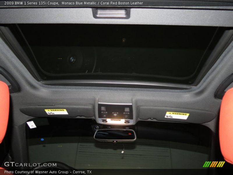 Monaco Blue Metallic / Coral Red Boston Leather 2009 BMW 1 Series 135i Coupe