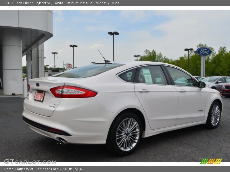 White Platinum Metallic Tri-coat / Dune 2013 Ford Fusion Hybrid SE