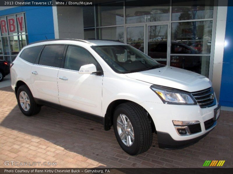 White / Ebony/Mojave 2013 Chevrolet Traverse LT