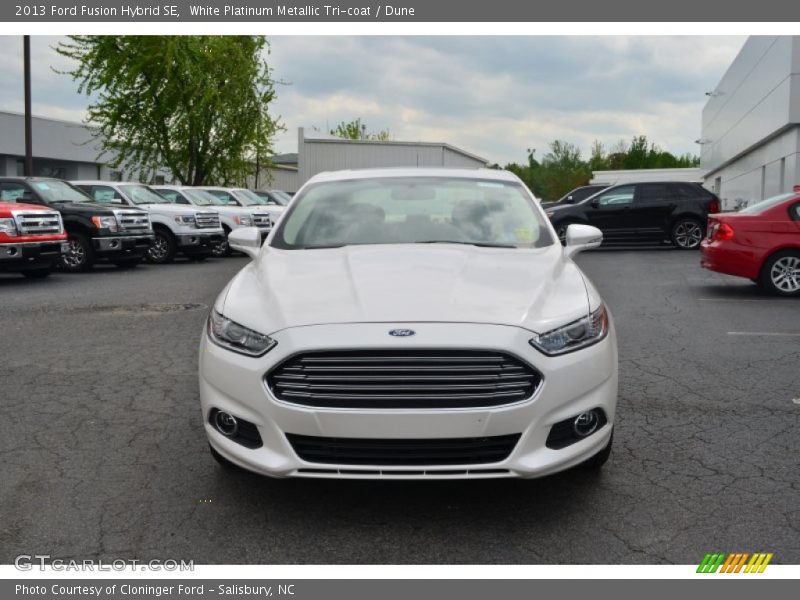White Platinum Metallic Tri-coat / Dune 2013 Ford Fusion Hybrid SE