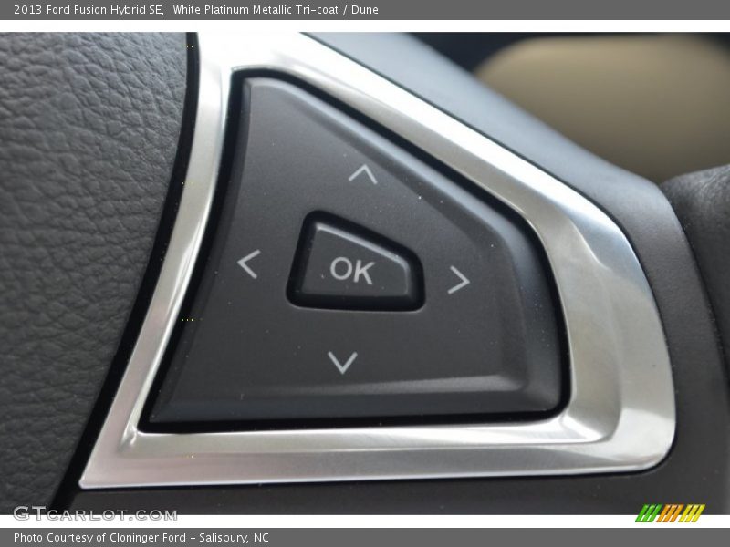 White Platinum Metallic Tri-coat / Dune 2013 Ford Fusion Hybrid SE