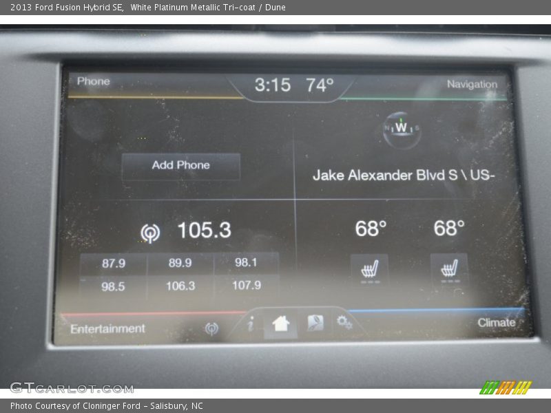 White Platinum Metallic Tri-coat / Dune 2013 Ford Fusion Hybrid SE