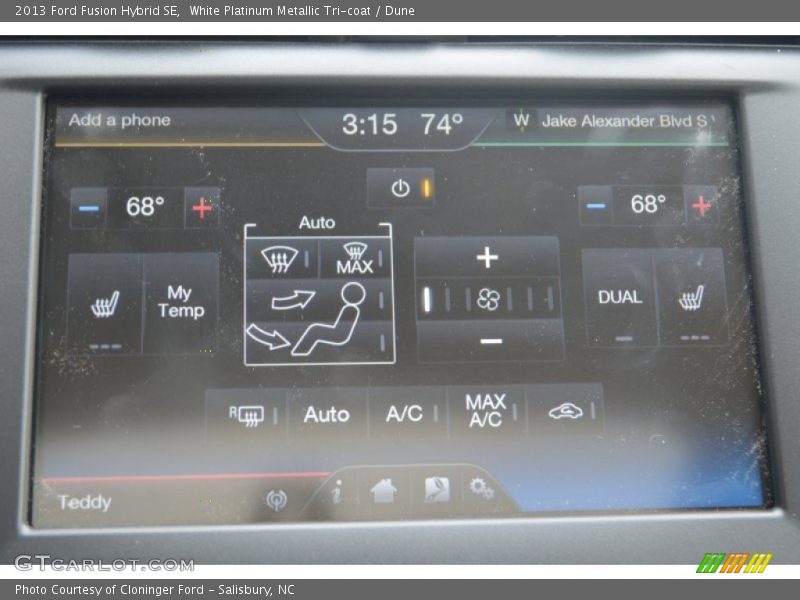 White Platinum Metallic Tri-coat / Dune 2013 Ford Fusion Hybrid SE