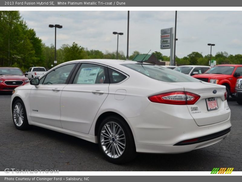 White Platinum Metallic Tri-coat / Dune 2013 Ford Fusion Hybrid SE