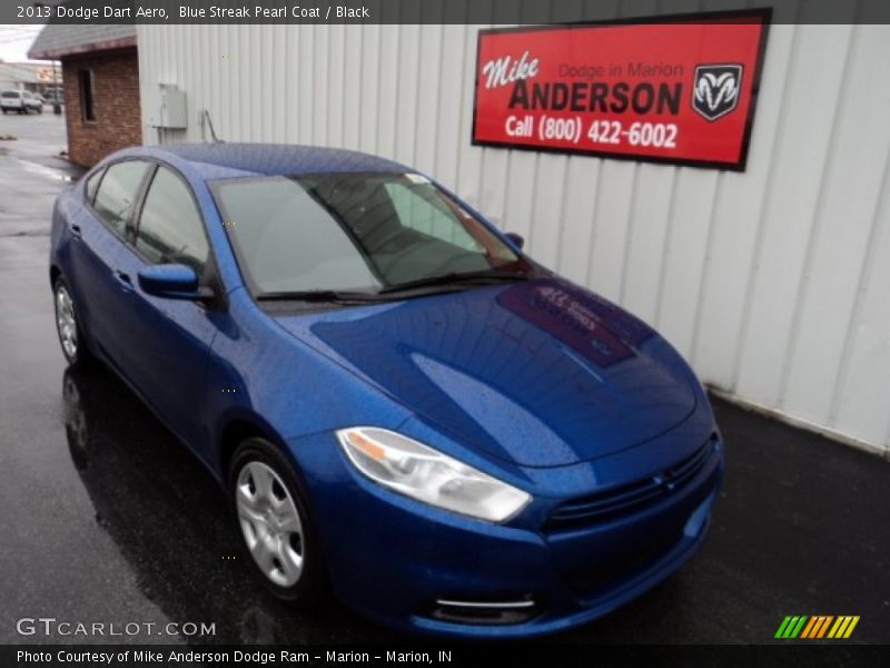 Blue Streak Pearl Coat / Black 2013 Dodge Dart Aero