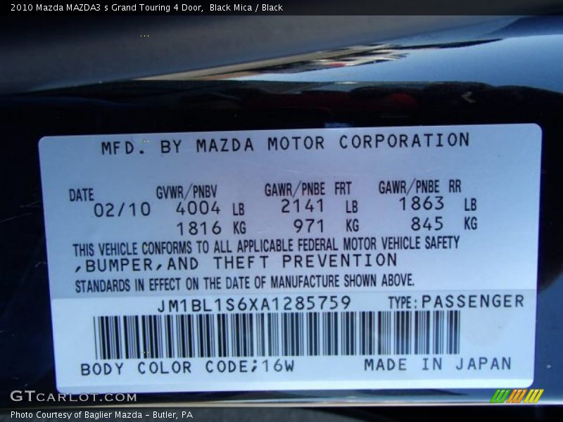 Black Mica / Black 2010 Mazda MAZDA3 s Grand Touring 4 Door