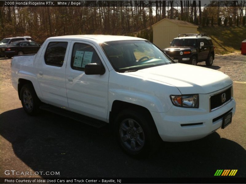 White / Beige 2008 Honda Ridgeline RTX