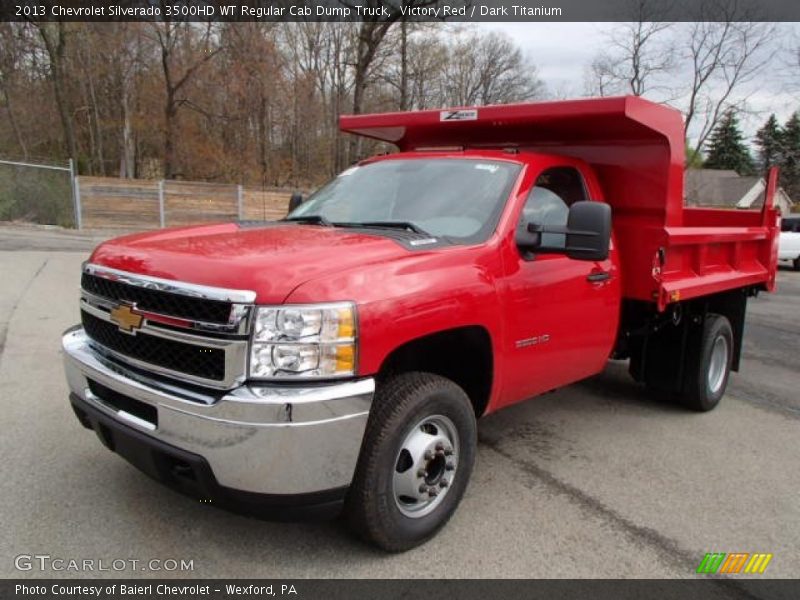 Victory Red / Dark Titanium 2013 Chevrolet Silverado 3500HD WT Regular Cab Dump Truck