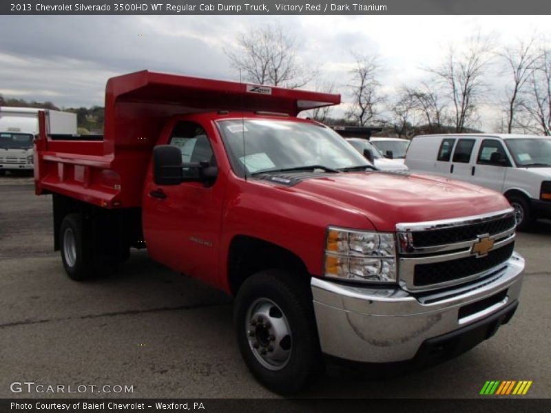 Victory Red / Dark Titanium 2013 Chevrolet Silverado 3500HD WT Regular Cab Dump Truck