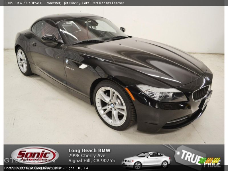 Jet Black / Coral Red Kansas Leather 2009 BMW Z4 sDrive30i Roadster