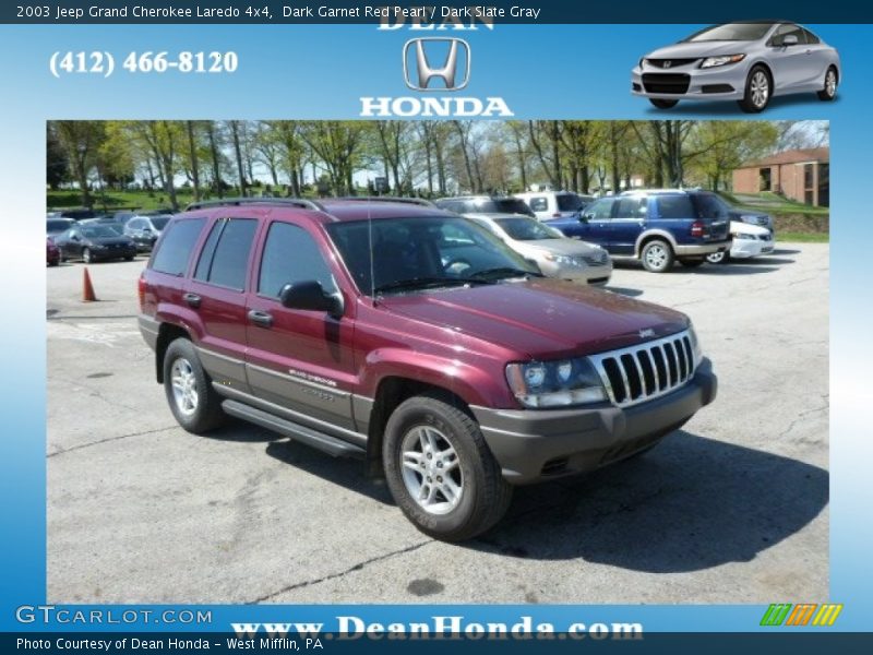 Dark Garnet Red Pearl / Dark Slate Gray 2003 Jeep Grand Cherokee Laredo 4x4