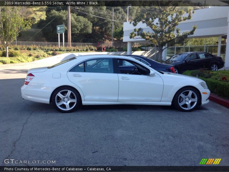 Arctic White / Black 2009 Mercedes-Benz S 550 Sedan