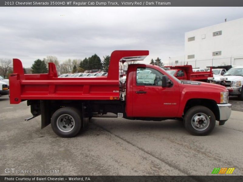 Victory Red / Dark Titanium 2013 Chevrolet Silverado 3500HD WT Regular Cab Dump Truck