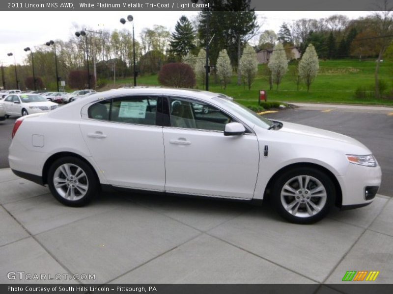 White Platinum Metallic Tri-Coat / Light Camel 2011 Lincoln MKS AWD