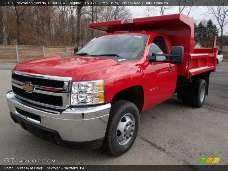 Victory Red / Dark Titanium 2013 Chevrolet Silverado 3500HD WT Regular Cab 4x4 Dump Truck