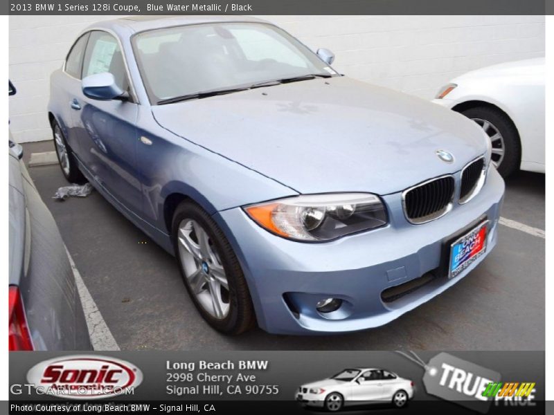 Blue Water Metallic / Black 2013 BMW 1 Series 128i Coupe