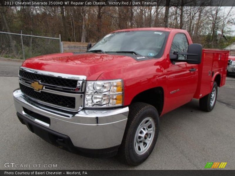 Victory Red / Dark Titanium 2013 Chevrolet Silverado 3500HD WT Regular Cab Chassis