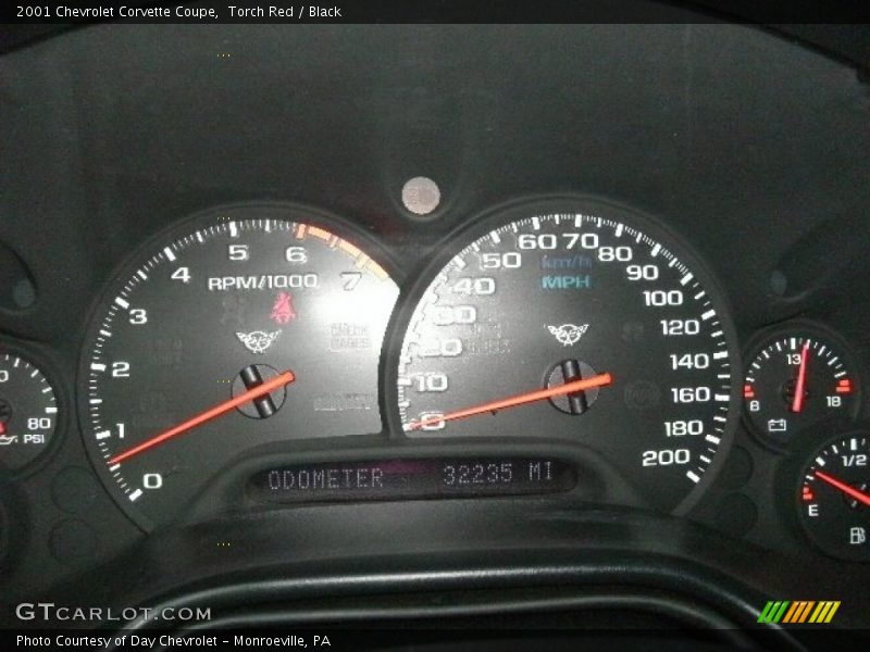 Torch Red / Black 2001 Chevrolet Corvette Coupe