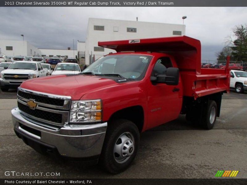 Victory Red / Dark Titanium 2013 Chevrolet Silverado 3500HD WT Regular Cab Dump Truck