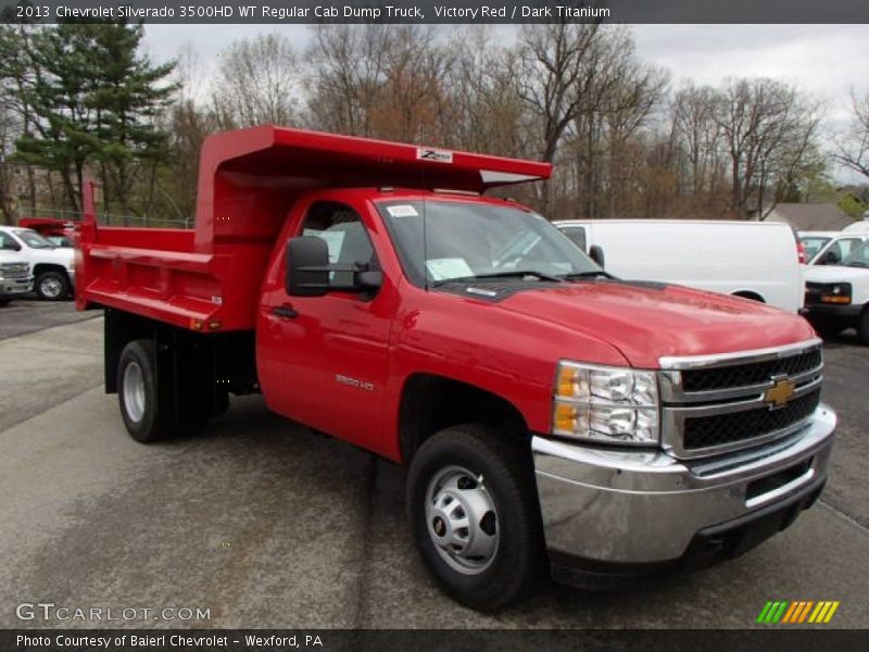 Victory Red / Dark Titanium 2013 Chevrolet Silverado 3500HD WT Regular Cab Dump Truck