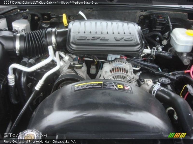 Black / Medium Slate Gray 2005 Dodge Dakota SLT Club Cab 4x4