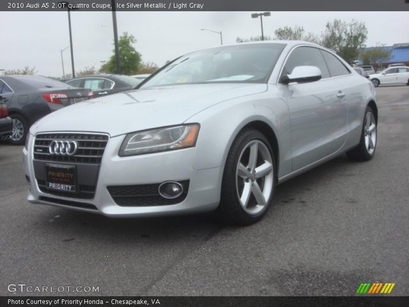 Ice Silver Metallic / Light Gray 2010 Audi A5 2.0T quattro Coupe