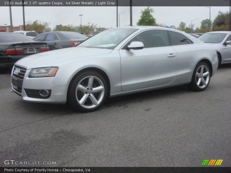 Ice Silver Metallic / Light Gray 2010 Audi A5 2.0T quattro Coupe