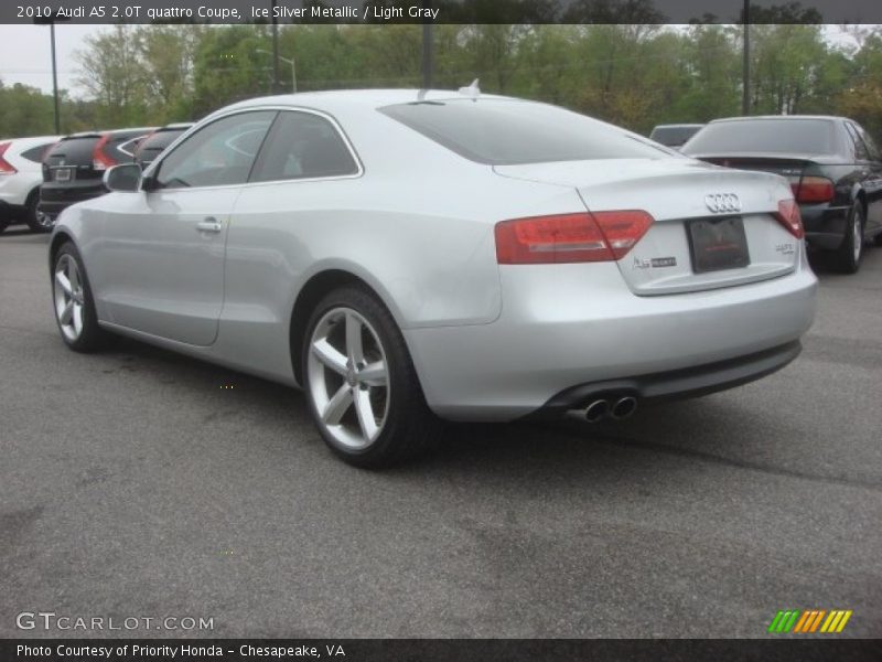 Ice Silver Metallic / Light Gray 2010 Audi A5 2.0T quattro Coupe